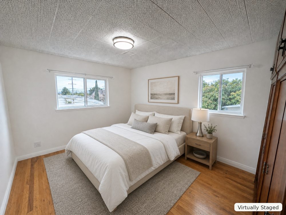 Bedroom staged